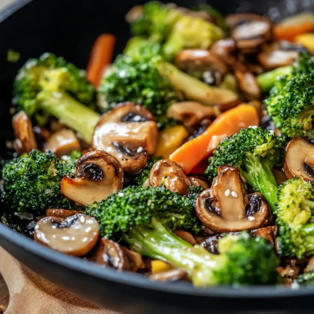Vegan Brokkoli und Pilz Stir Fry