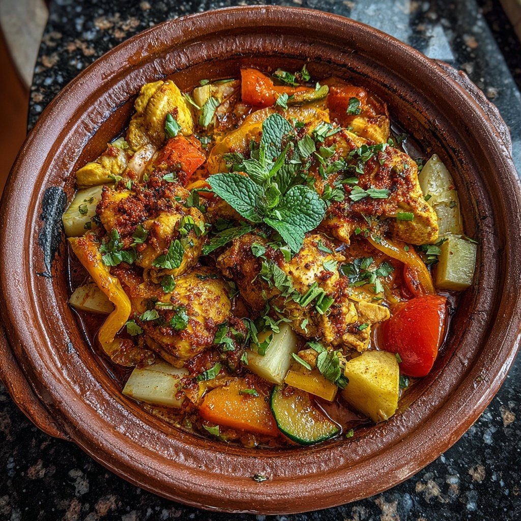 Internationale Küche Marokkanisches Hähnchen-Tagine