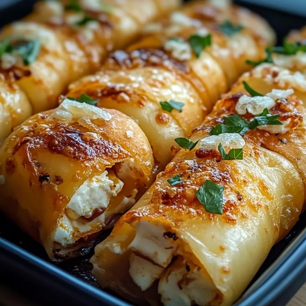 Ofen-frittierte Feta-Rollen mit Chili-Honig