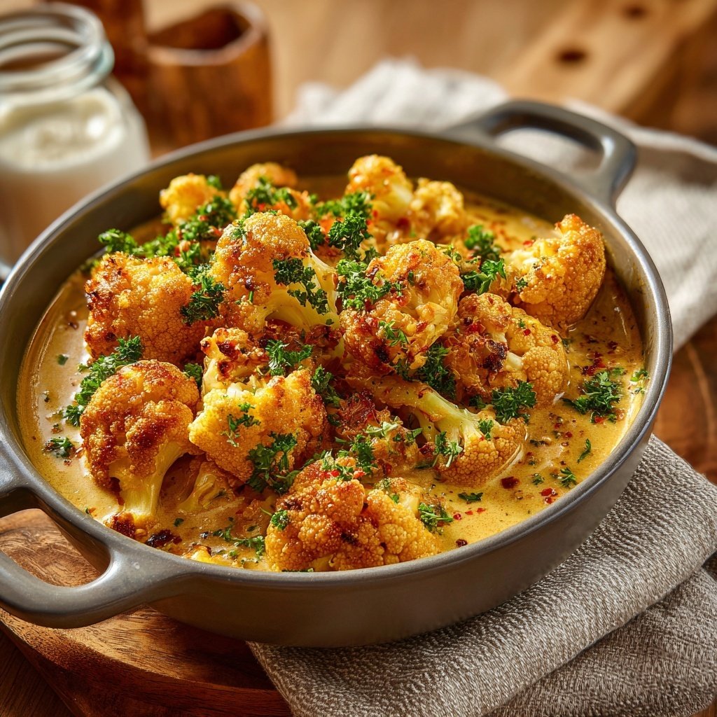 Blumenkohl Pfanne Mit Erdnuss Sauce