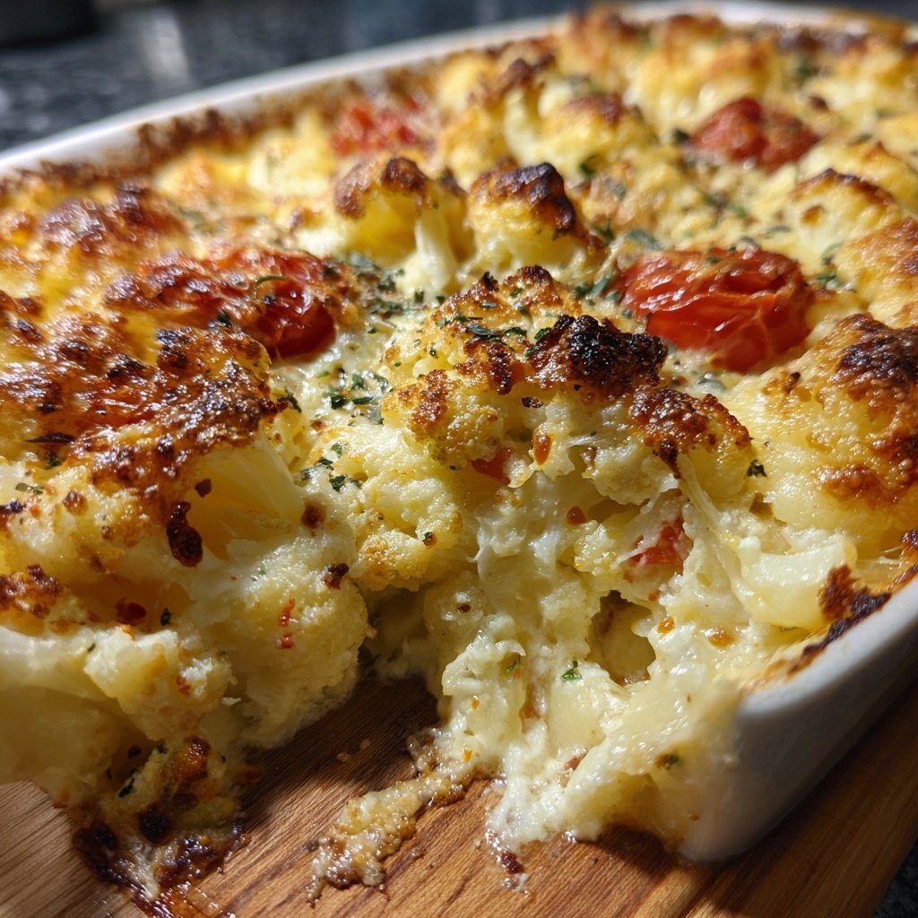 Blumenkohl Auflauf Mit Tomaten Und Käse