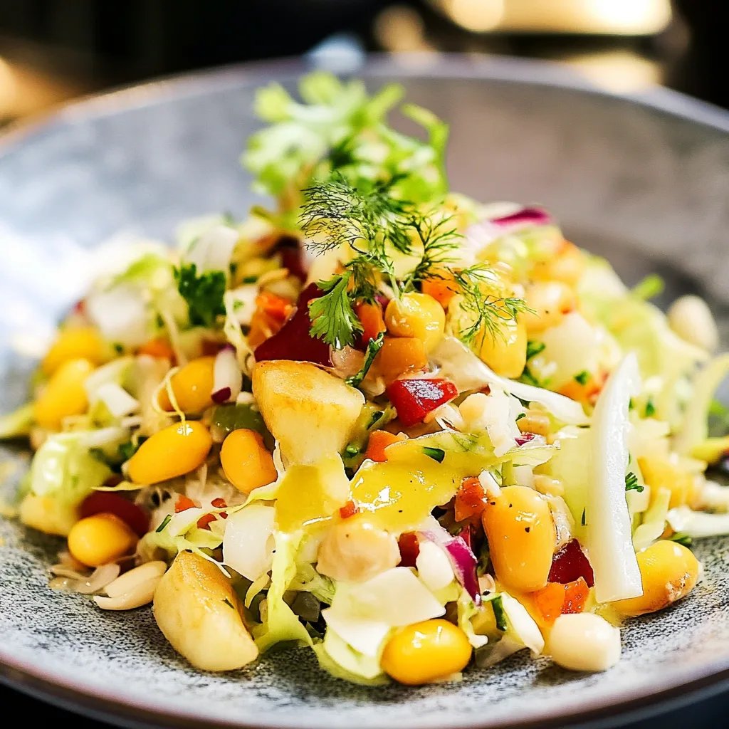 Chinakohl-Salat mit Mais und cremigem Honig-Senf-Dressing