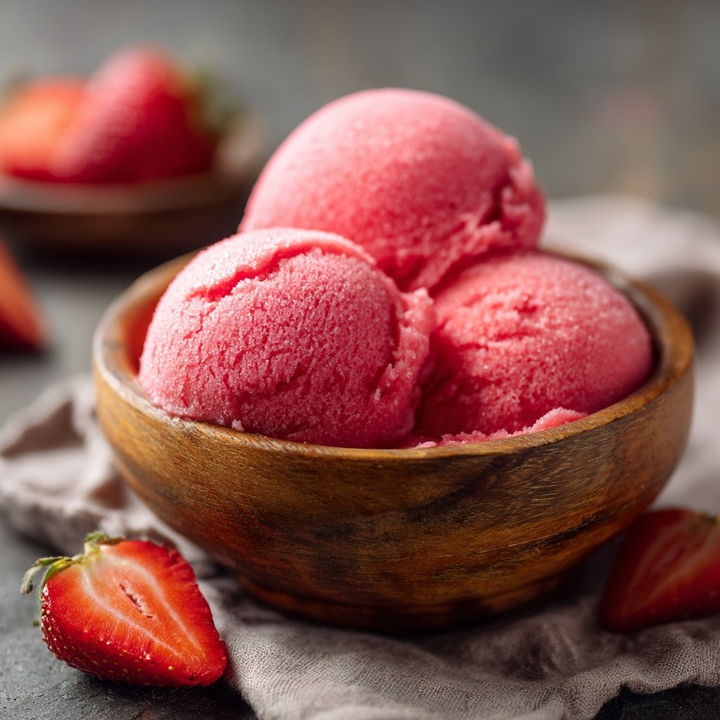 Erdbeer Sorbet Selbstgemacht