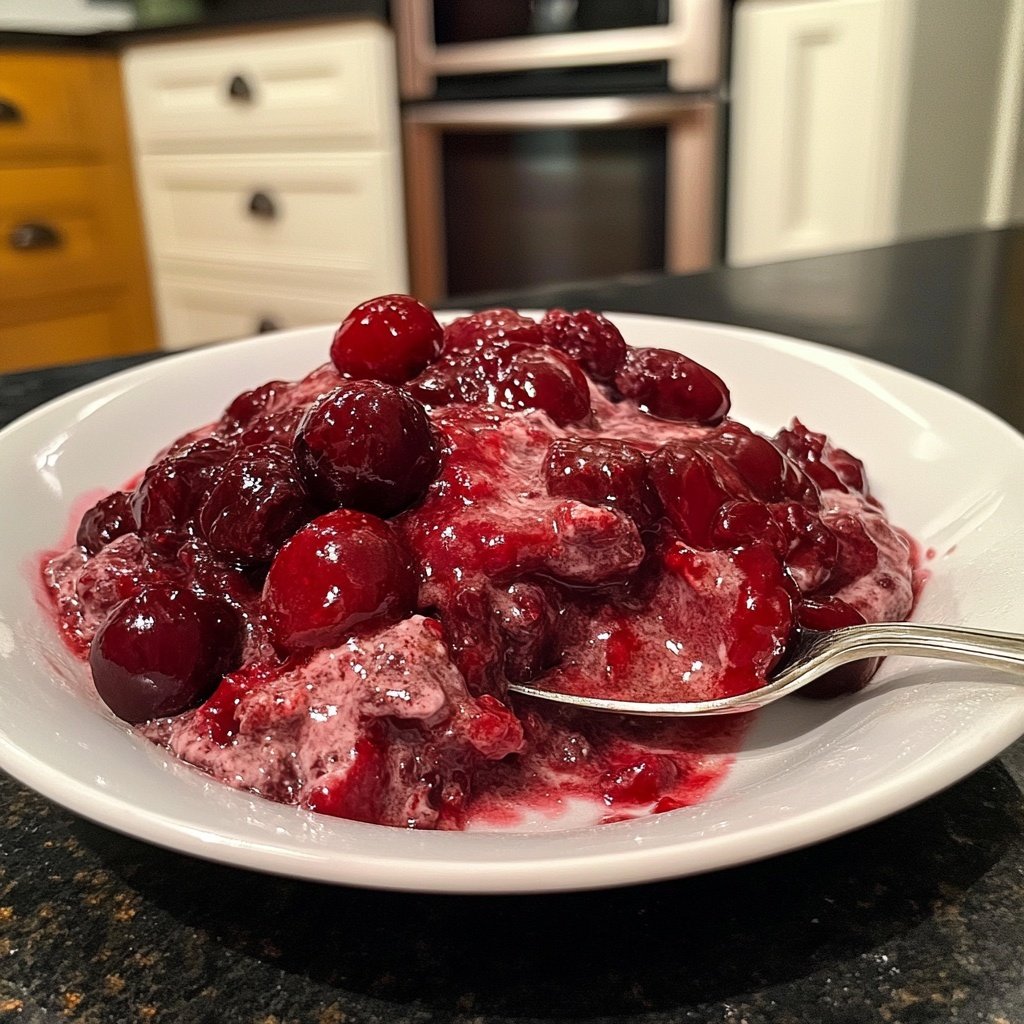 Rote Grütze mit Kirschen