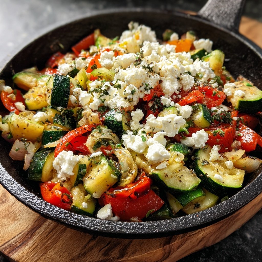 Gesund & Leicht Mediterrane Gemüsepfanne mit Feta