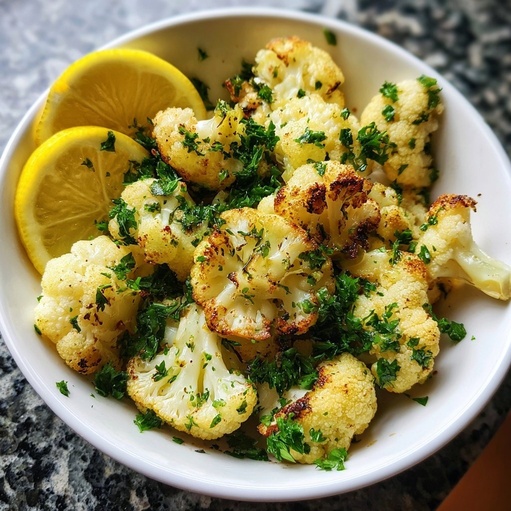 Blumenkohl mit Petersilie und Zitrone