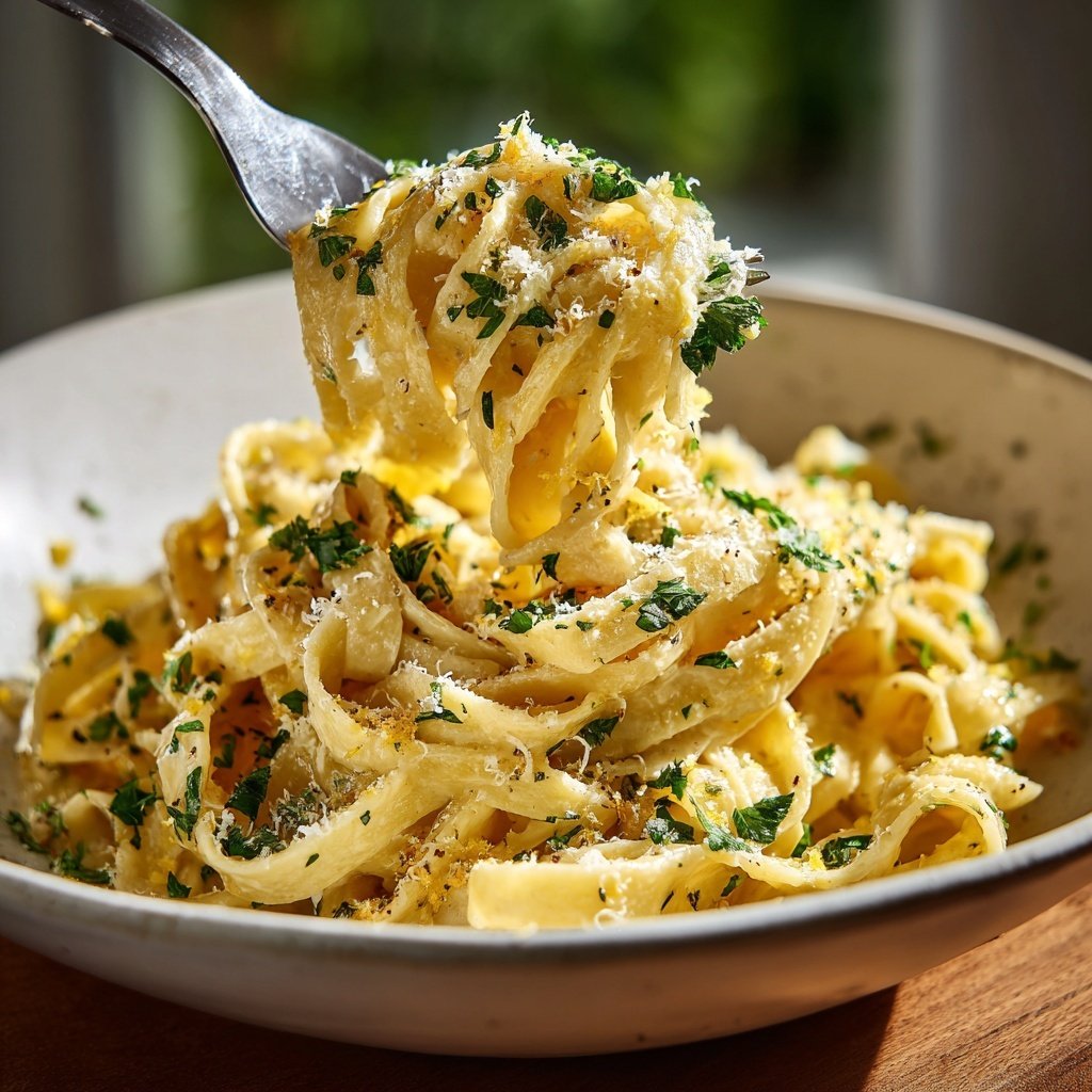 Pasta Mit Zitronen Sahnesauce