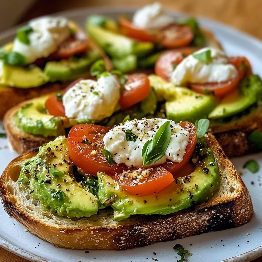 Frische Avocado-Burrata-Bruschetta